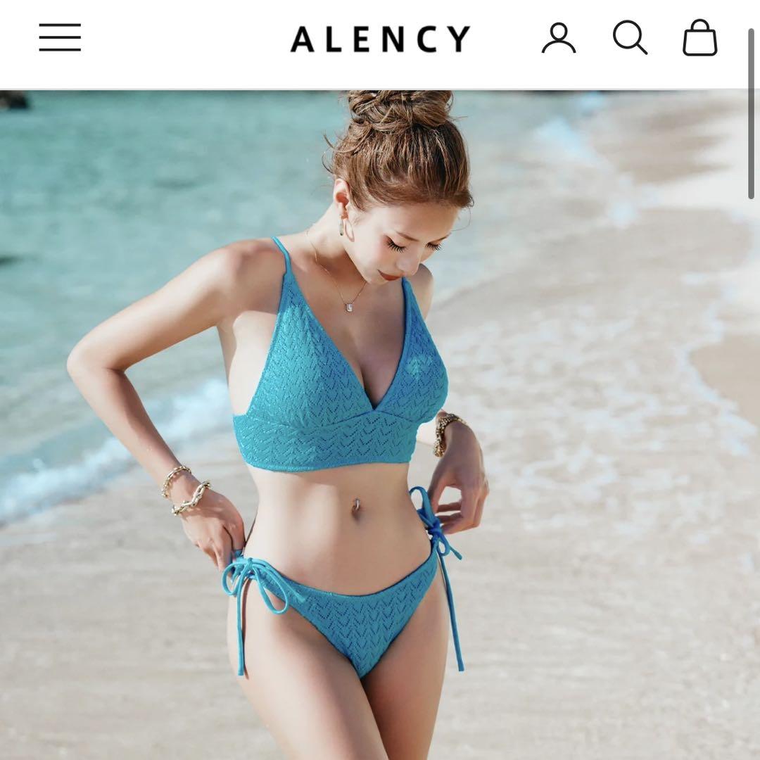【未使用タグ付き】アレンシーALENCY 水着　水色　ターコイズブルー　ビキニ