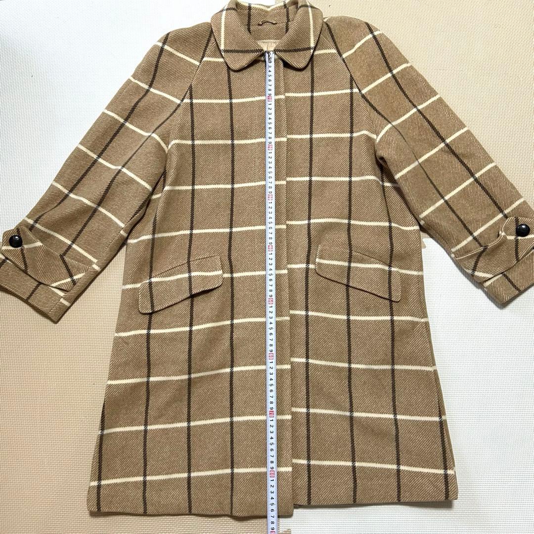 ✨11号・L・美品✨アクリス プント ロングコート アウター チェック柄 羊毛 ✨11号・L・美品✨アクリス プント ロングコート アウター チェック柄 羊毛