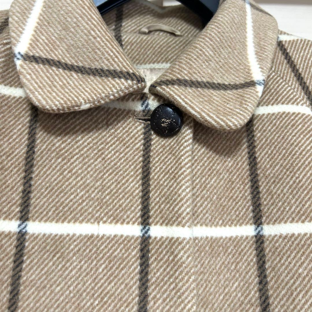 ✨11号・L・美品✨アクリス プント ロングコート アウター チェック柄 羊毛 ✨11号・L・美品✨アクリス プント ロングコート アウター チェック柄 羊毛