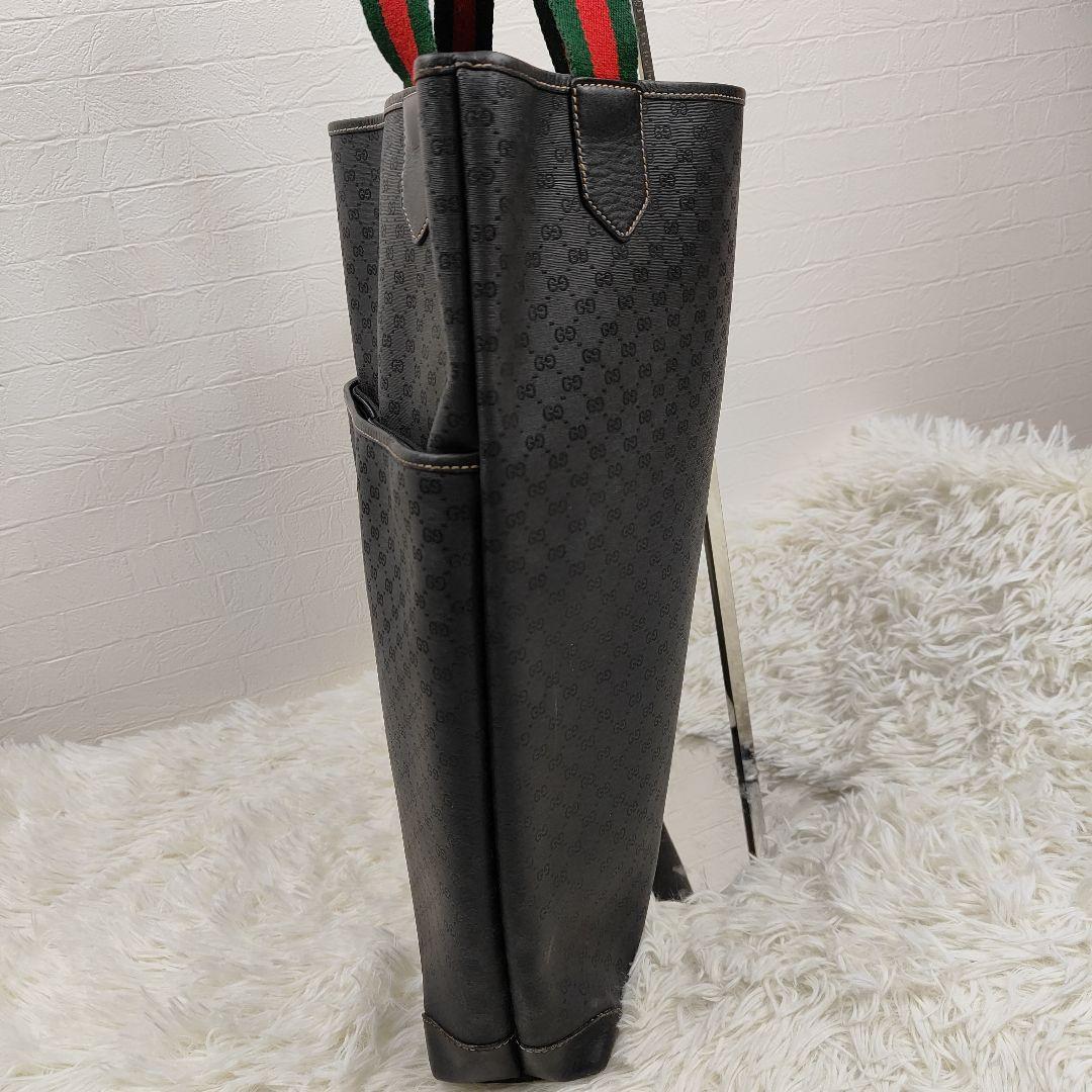 希少色 GUCCI トートバッグ マイクロGG シェリーライン PVC レザー