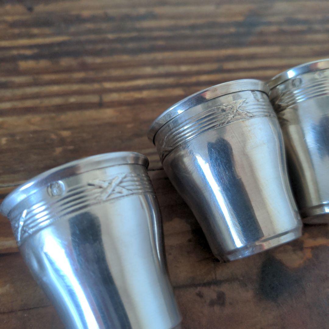 フランスアンティーク 純銀 シルバー リキュールグラス ショットグラス フランスアンティーク 純銀 シルバー リキュールグラス ショットグラス