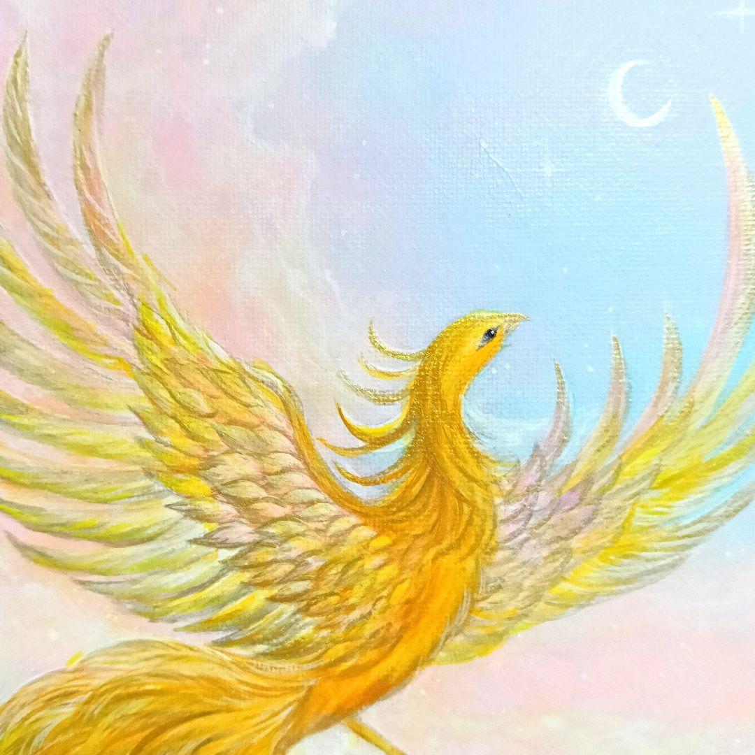 No.515 F3キャンバス アクリル画 鳳凰 開運絵画 - メルカリ