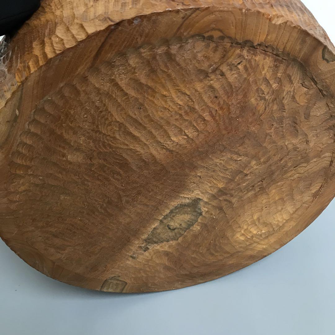木製　木彫　こね鉢 50cm 漆塗り？ 木 くり抜き 蕎麦 大鉢　天然