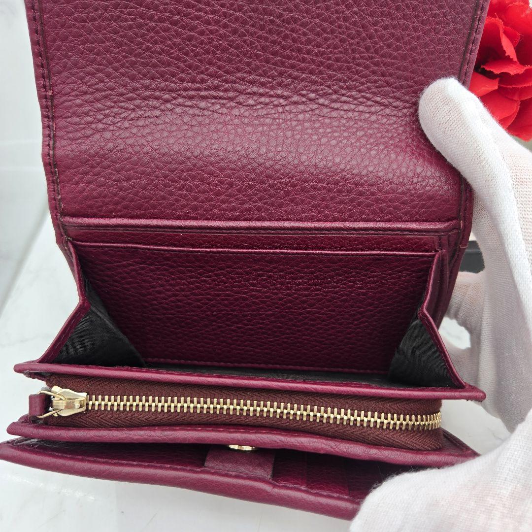 【極美品】 GUCCI グッチ 折り財布 財布 バンブー ボルドー