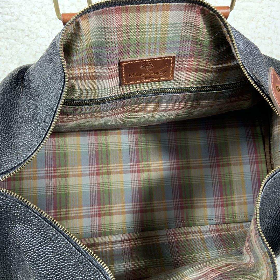 美品】マルベリー ボストンバッグ シボ革 レザー ショルダー