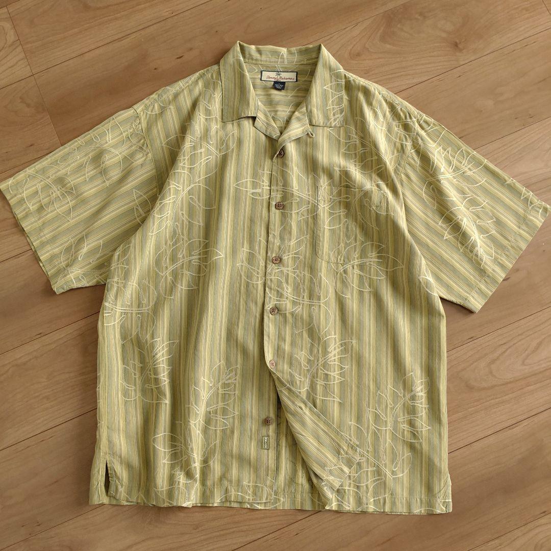 Tommy Bahama アロハシャツ/シルク100%/A65/古着/L