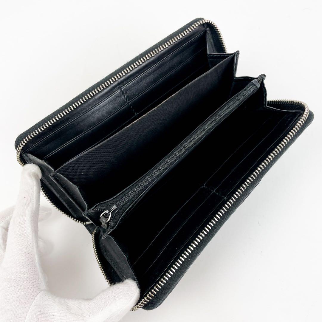 美品 GUCCI グッチ インプリメ ラウンドジップ 長財布 GG シルバー金具