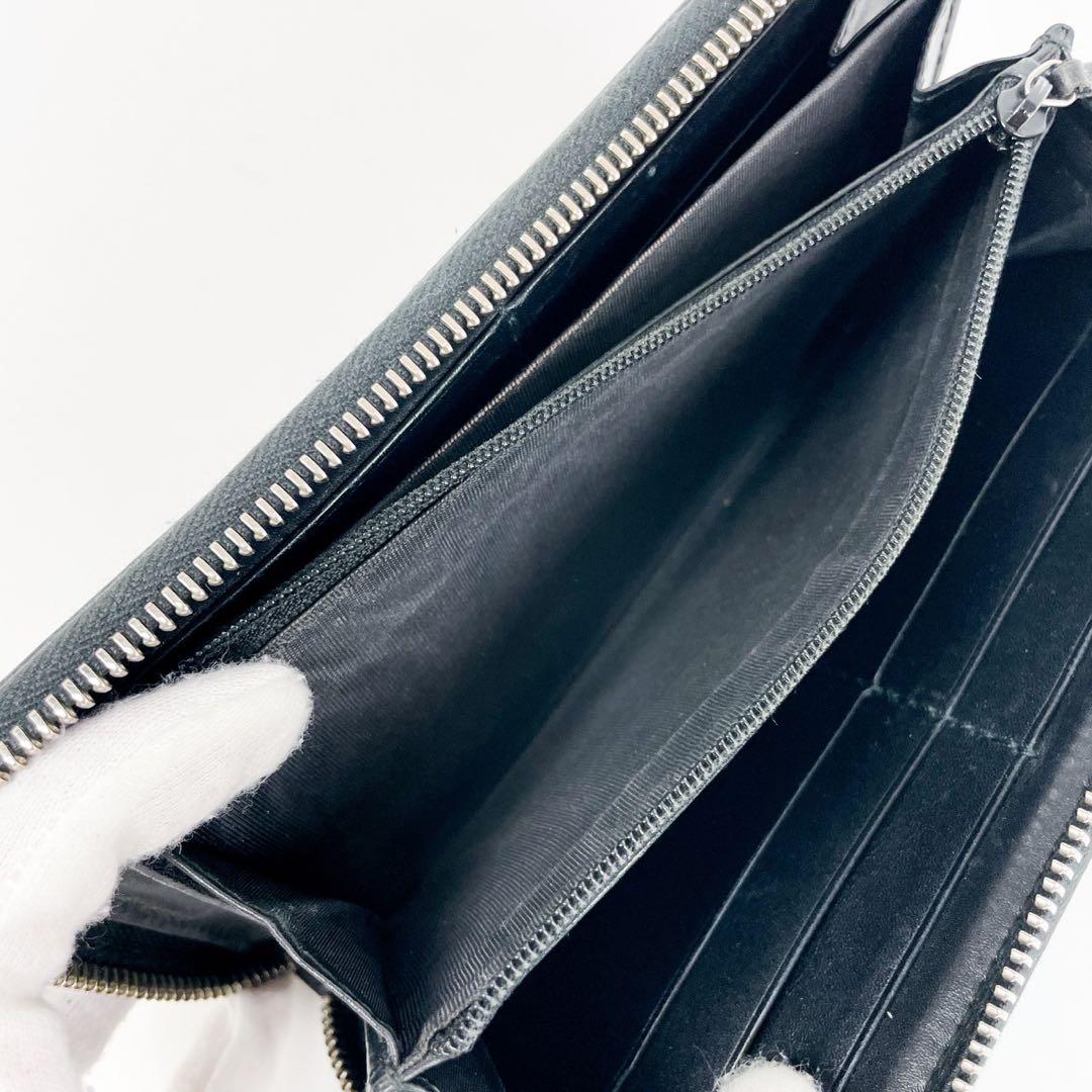 美品 GUCCI グッチ インプリメ ラウンドジップ 長財布 GG シルバー金具