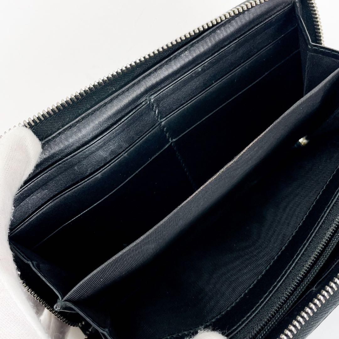 美品 GUCCI グッチ インプリメ ラウンドジップ 長財布 GG シルバー金具