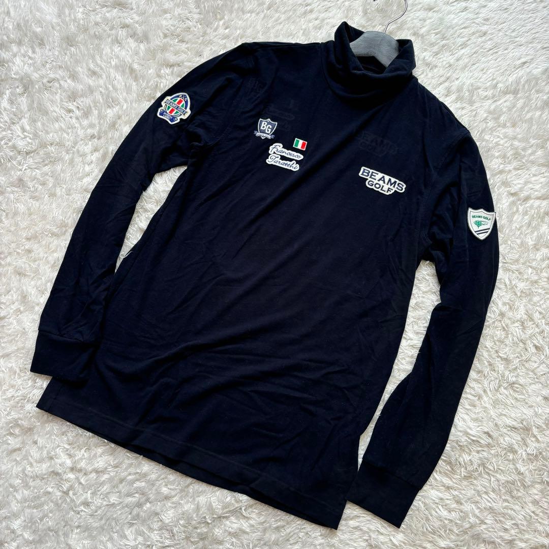 200L23　ビームスゴルフ　タートルネック　長袖シャツ　Ｍ　起毛素材