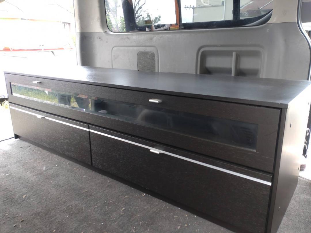 大塚家具　府中家具・ティセ　テレビボード W1600　テレビ台◆焼印・ナラ材×桐