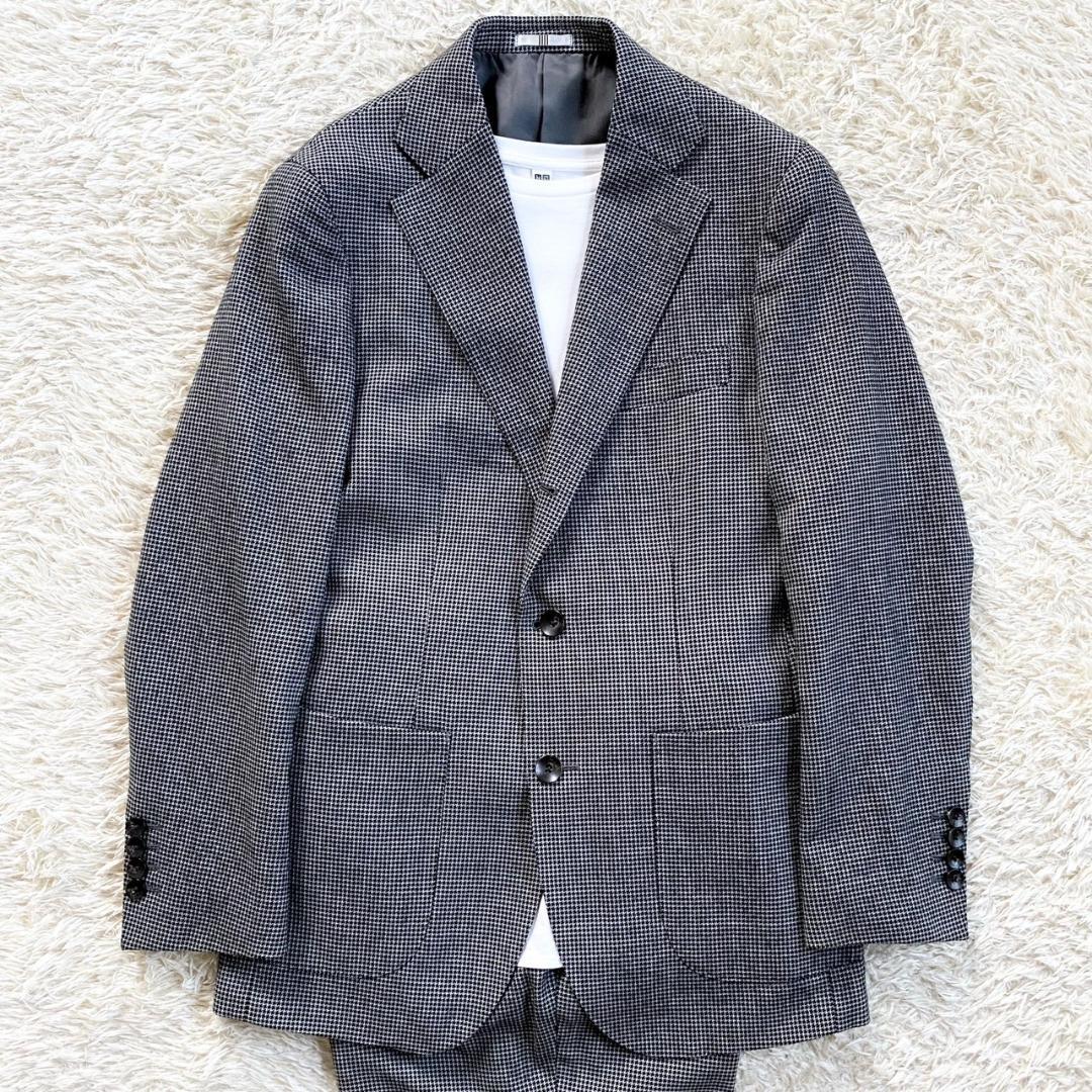 スーツセレクト 千鳥格子シングルセットアップスーツ A5 M グレー系 メンズ