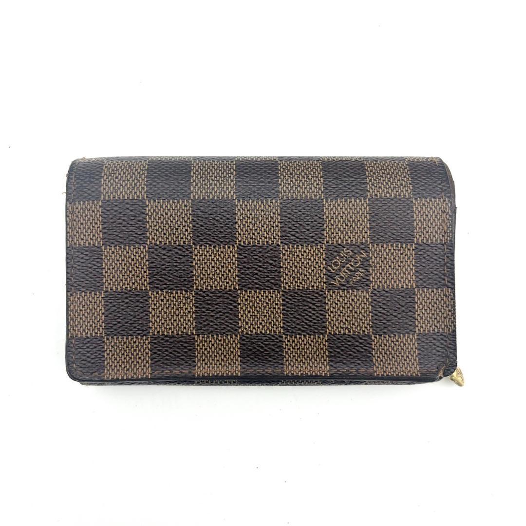 【美品】ルイヴィトン ダミエ トレゾール N61736　二つ折り長財布　ブラウン