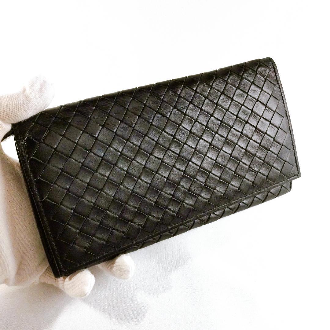 【美品】ボッテガヴェネタ イントレチャート 長財布 ブラック メンズ 正規品★