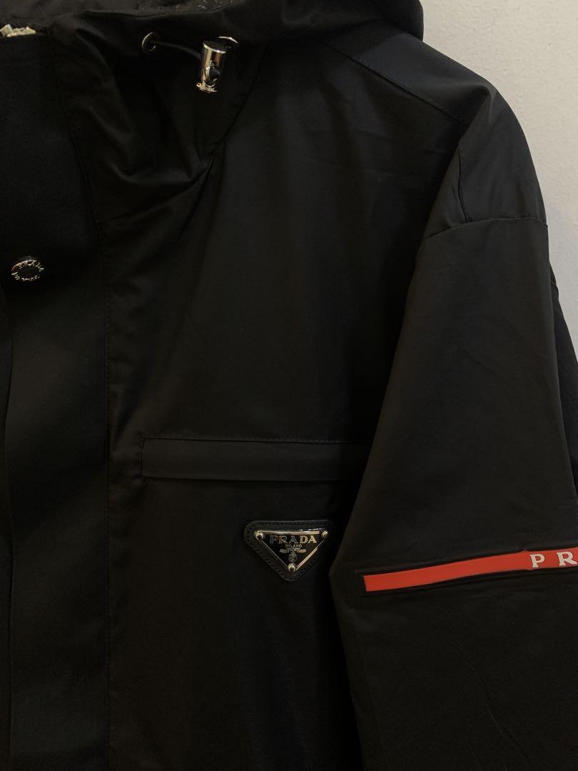 メンズ PRADA プラダ シャツジャケット リナイロン トライアングルロゴ