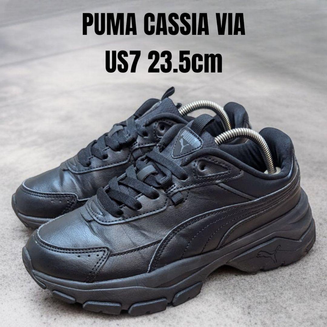 PUMA Cassia Via Mid Lace Up Womens Black Sneakers Casual