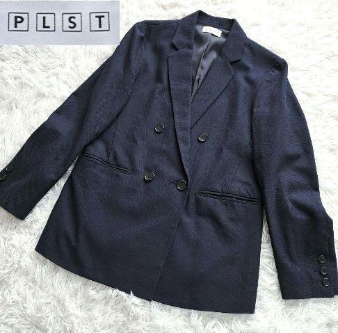 美品】【PLST】ネイビー ダブルブレストテーラードジャケット