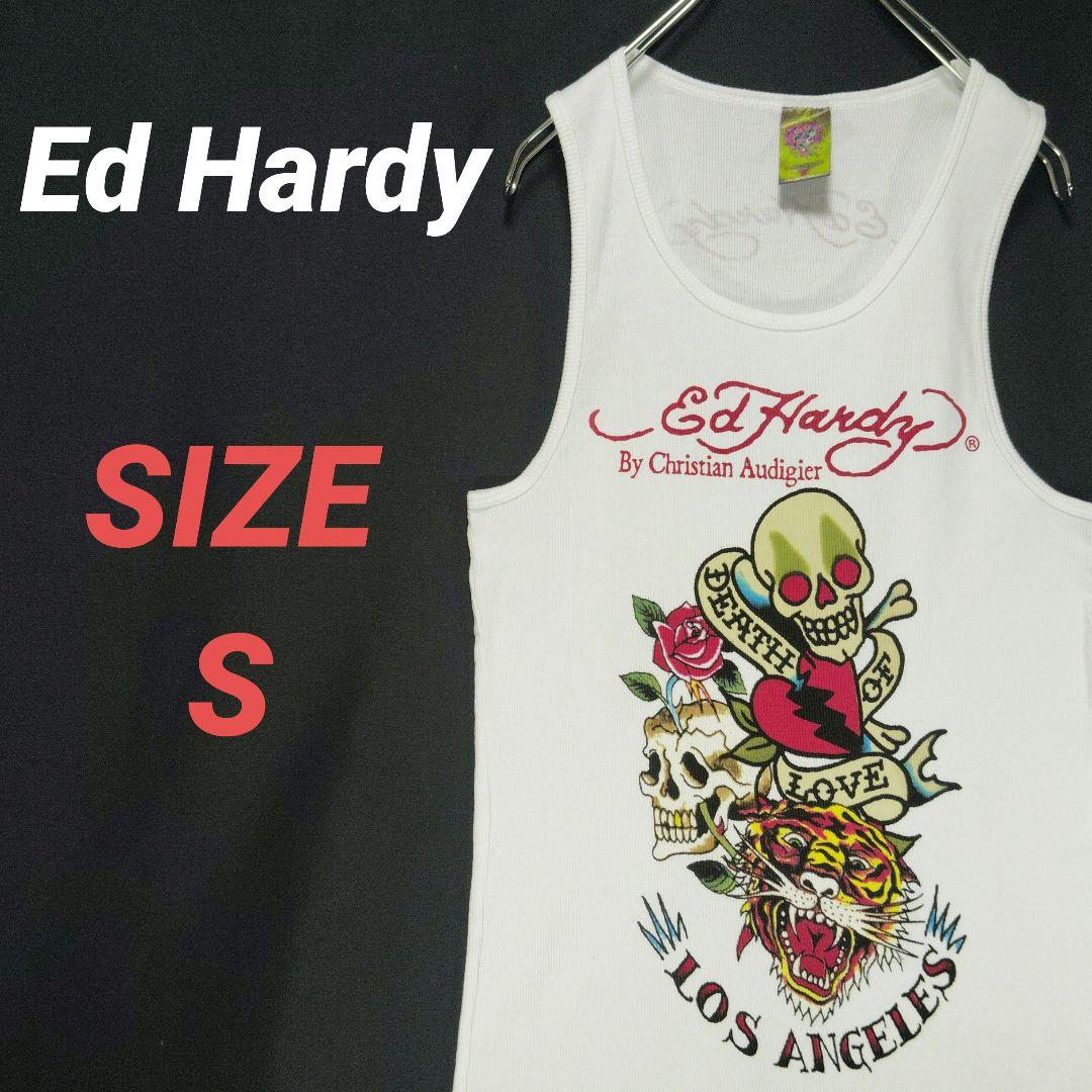 Ed Hardy エドハーディー タンクトップ デカプリント スカル