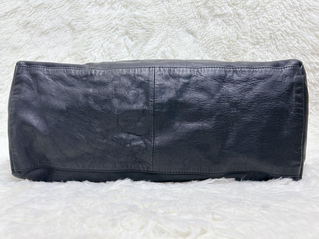 美品】 大容量 Ampersand アンパサンド 羊革 トートバッグ 黒 本