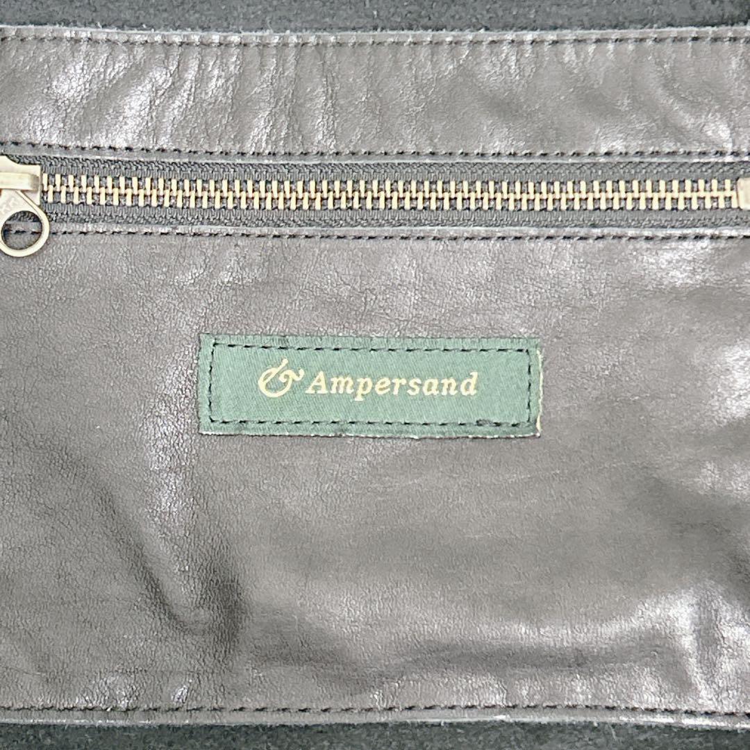 美品】 大容量 Ampersand アンパサンド 羊革 トートバッグ 黒 本