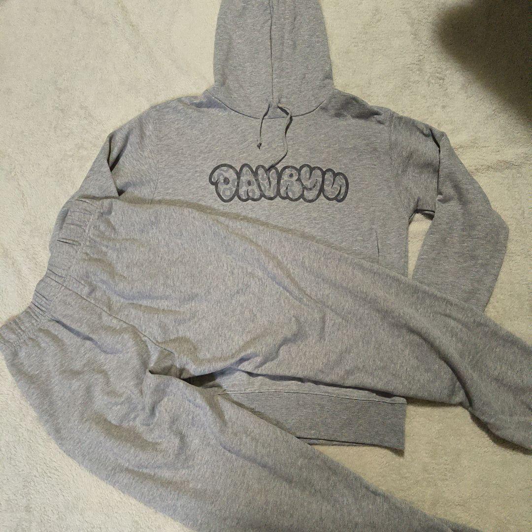 希少　adamth　グレー フード付きスウェット セットアップ　上下