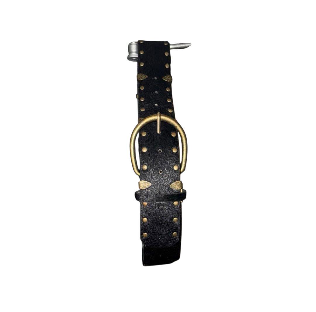 小物 Vintage Unborn Calf Design Studs Belt