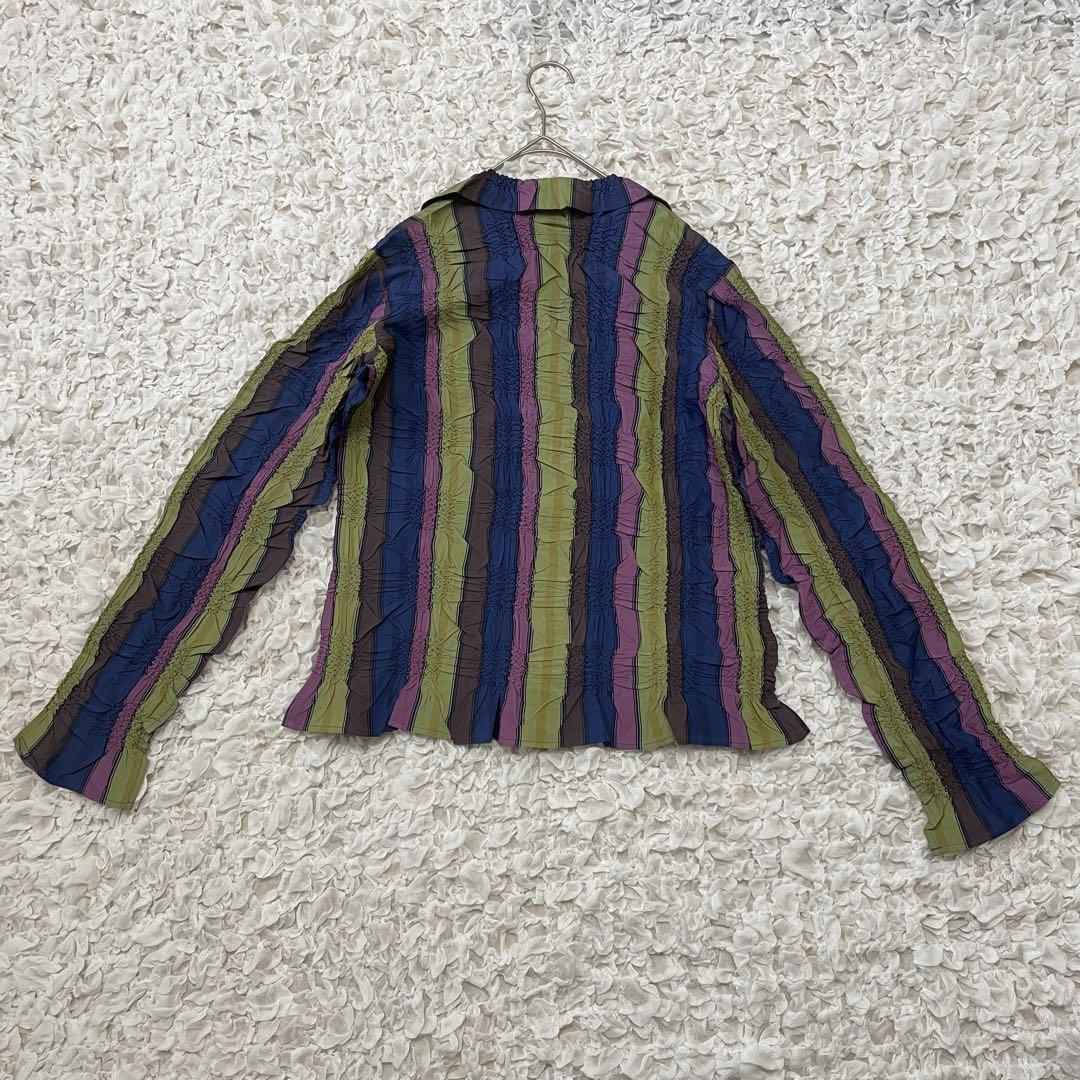 極美品 PEPLUM ヨシキヒシヌマ シャツ プリーツ イッセイミヤケ シワ加工