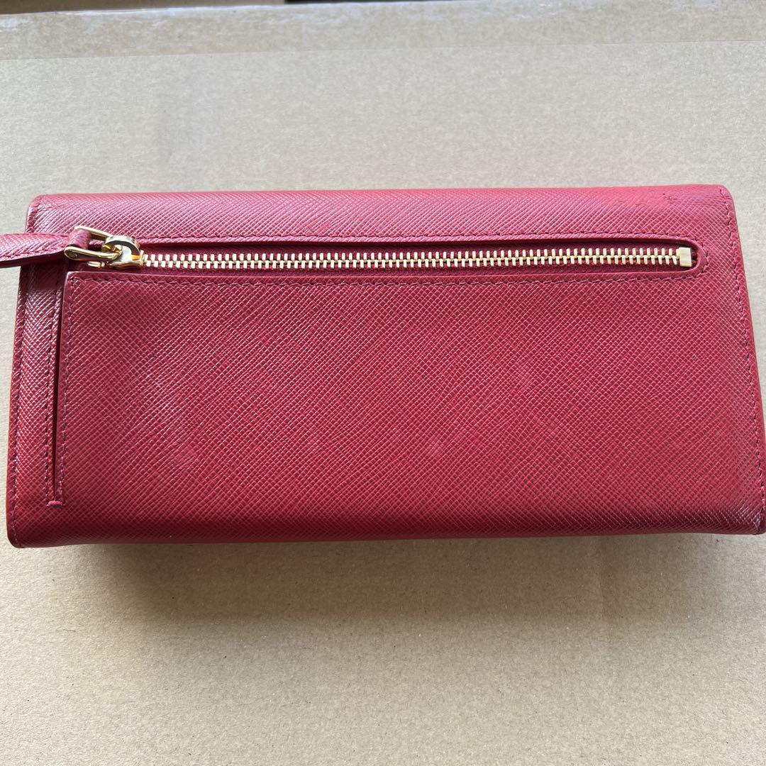 PRADA プラダ サフィアーノ 長財布 ゴールド金具 レッド 1MH132