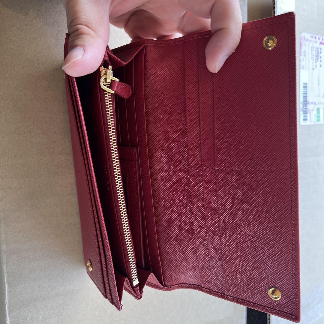 PRADA プラダ サフィアーノ 長財布 ゴールド金具 レッド 1MH132