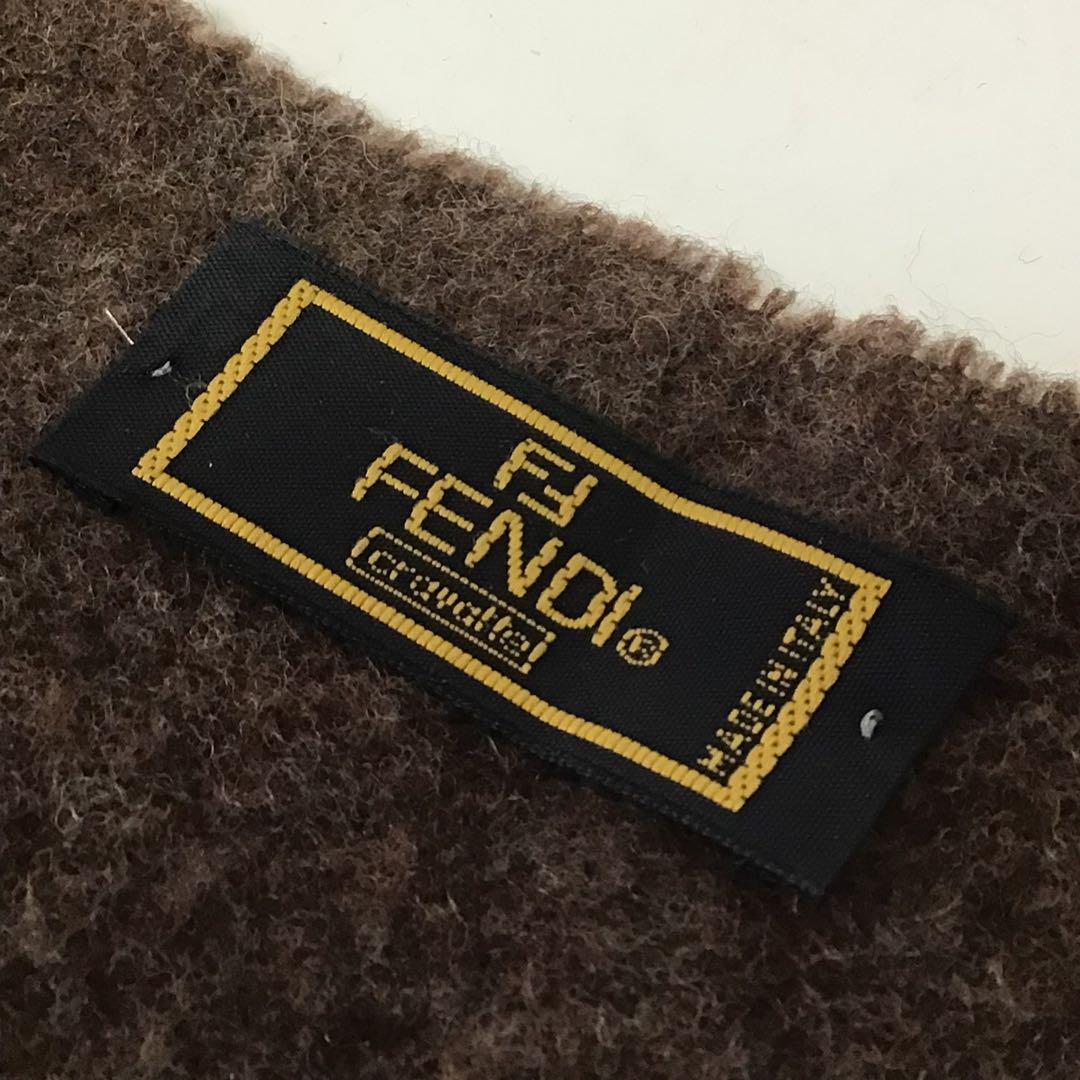フェンディ　FENDI cravatte ウールマフラー ブラウン ブランド