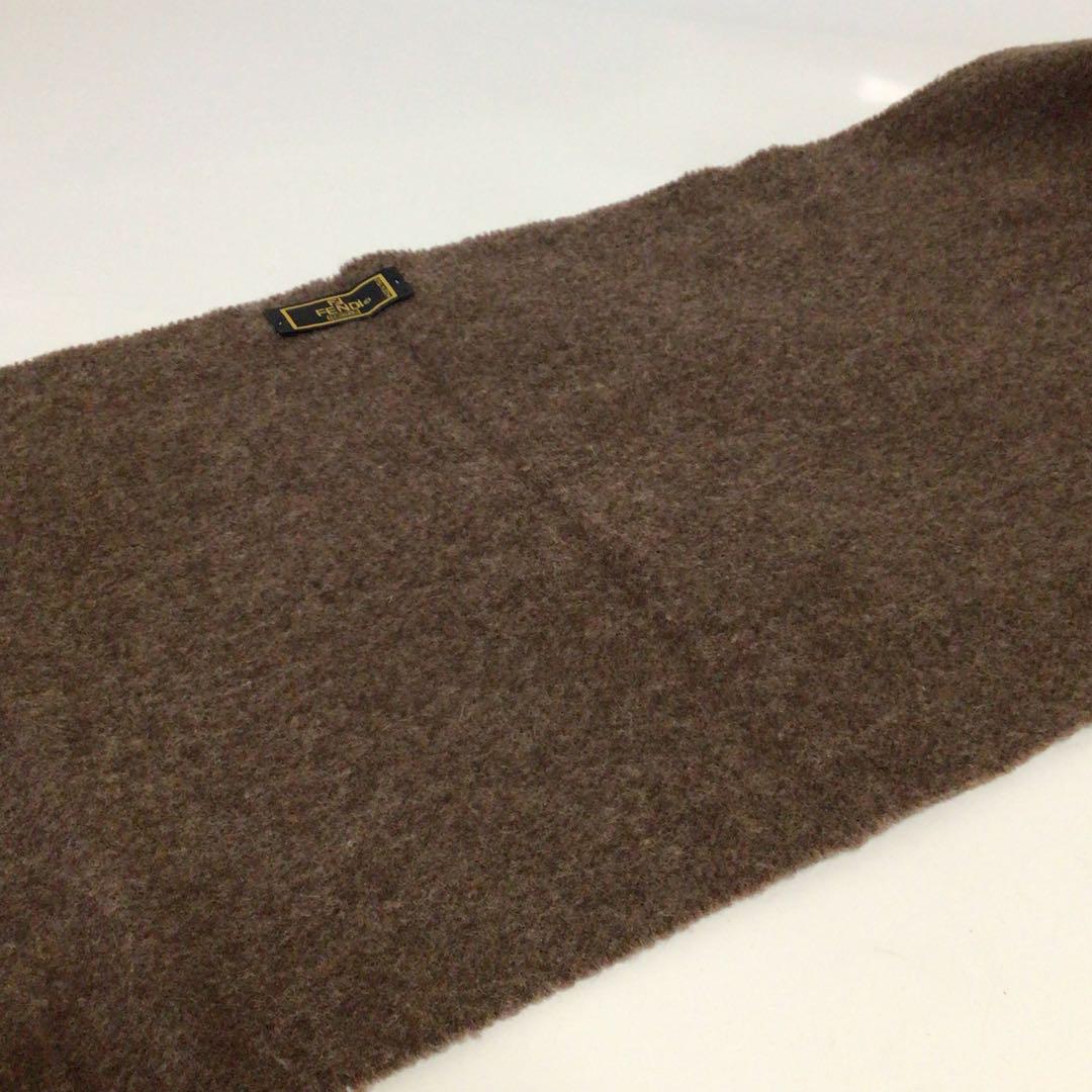 フェンディ　FENDI cravatte ウールマフラー ブラウン ブランド