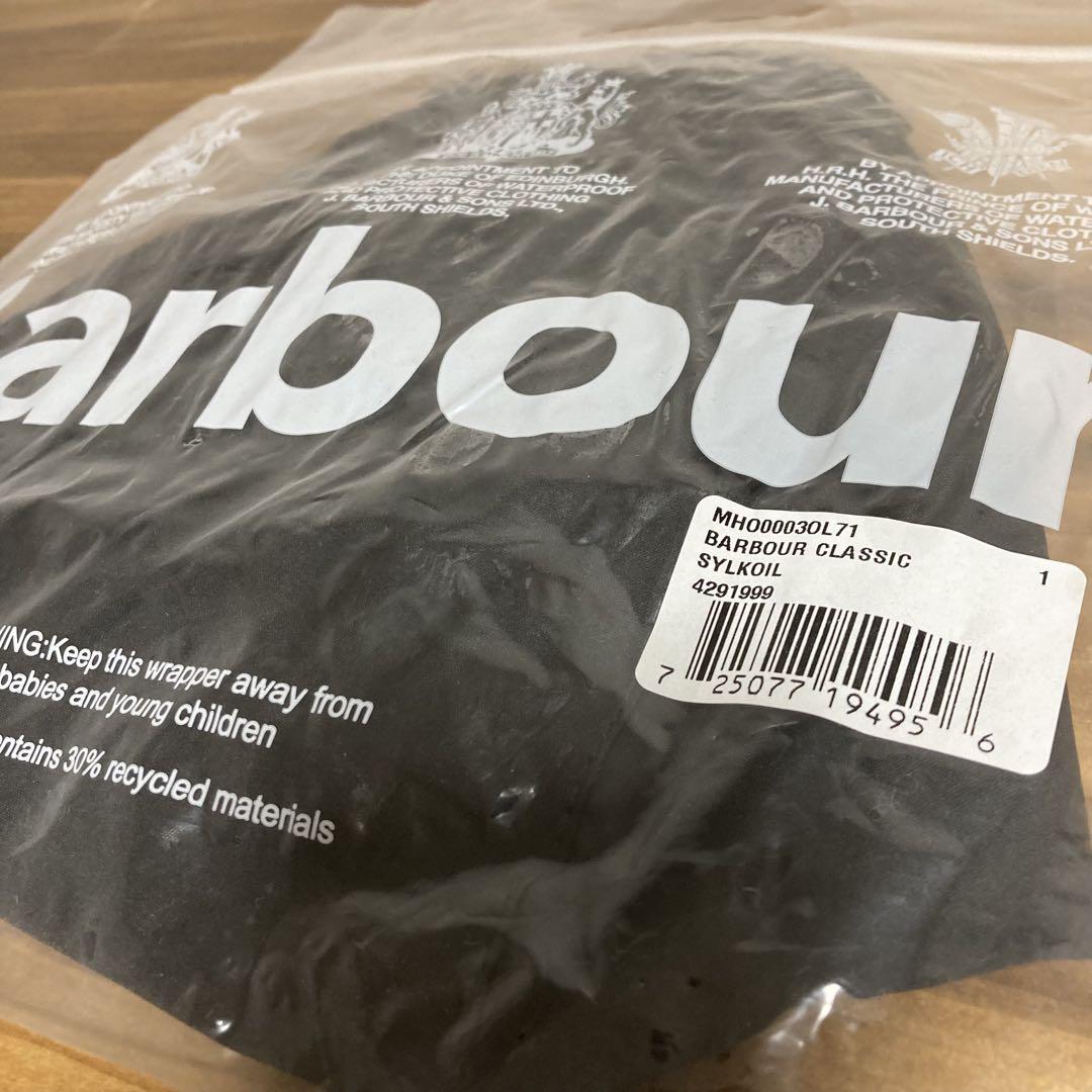 新品 Barbour フード オリーブ CLASSIC SYLKOIL HOOD