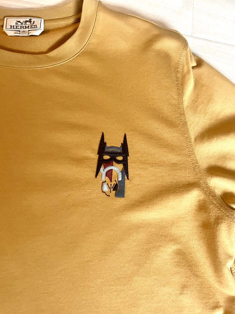 品あり映え感【HERMES】「H'Cheval」ミニレザーパッチTシャツ シンプルな中のポイントが◎】HERMES ミニレザーパッチTシャツ