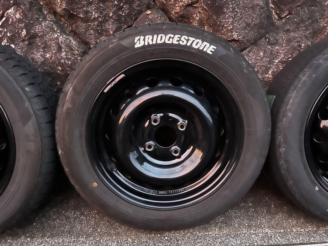 タイヤセット155/65 R14エブリィバン（DA17V）黒鉄チンホイール