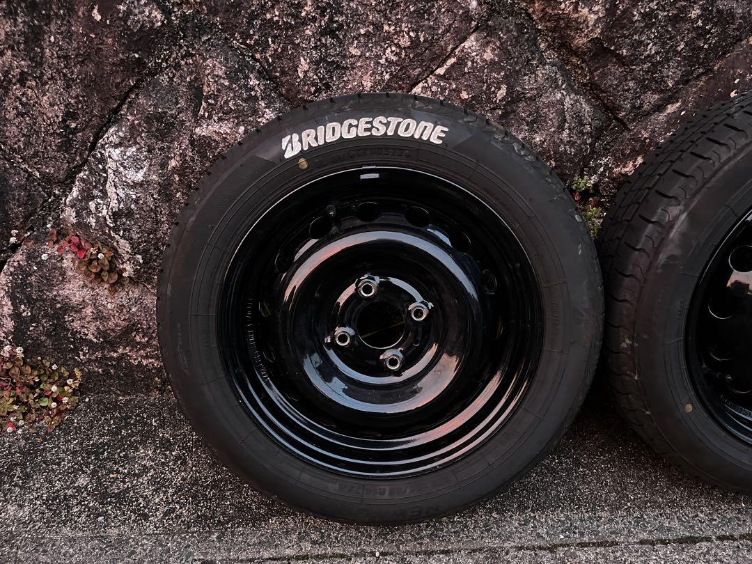 タイヤセット155/65 R14エブリィバン（DA17V）黒鉄チンホイール