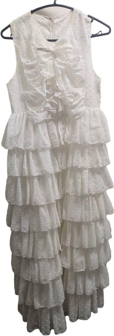 最終値下げbibiy SARA RUFFLED MIDI DRESS - メルカリ