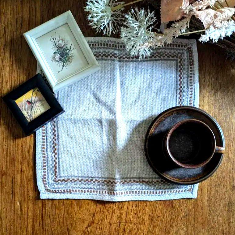 北欧ヴィンテージ手刺繍テーブルクロス 【12AB】レトロアンティーク調