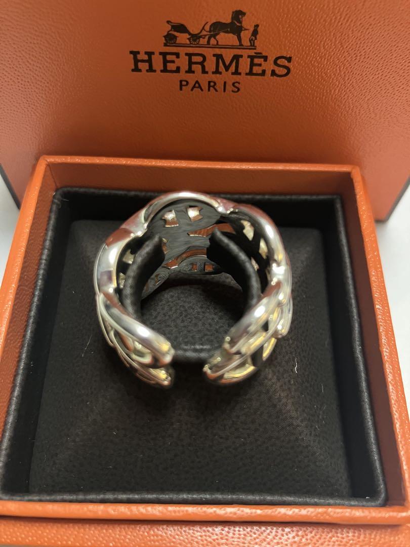 HERMES シルバー バングル アンシェネ　GM 19新品未使用