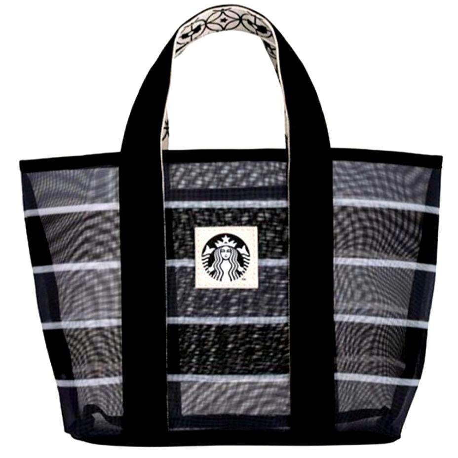 台湾 スターバックス Starbucks 2way メッシュトートバッグ Starbucks スターバックス ☆ 漁網 メッシュ バッグ 黒☆ 台湾