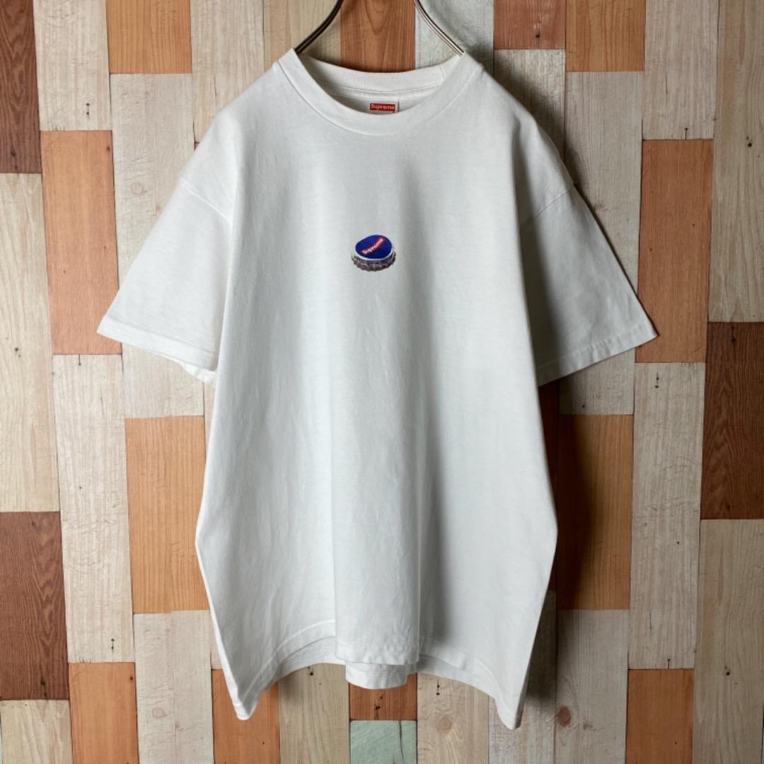 国産格安 人気即完 Supreme ボトルキャップ センターロゴ 半袖 Tシャツ M 白 1QiZT-m98556426463 定番人気新作