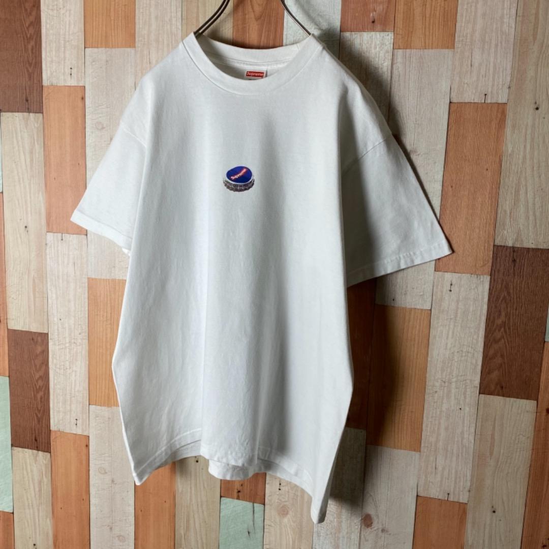 国産格安 人気即完 Supreme ボトルキャップ センターロゴ 半袖 Tシャツ M 白 1QiZT-m98556426463 定番人気新作