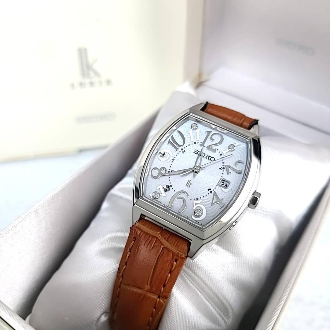☆【美品稼働品】SEIKO ルキア シルバー文字盤 デイト 4Pダイヤ