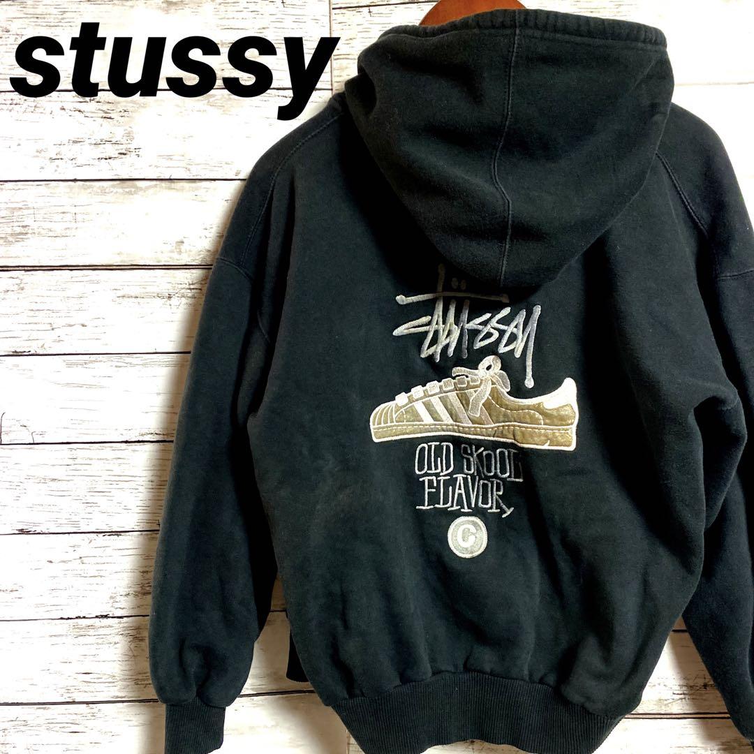 【超絶入手困難】90s OLD STUSSY　パーカー ブラック 超絶入手困難】90s OLD STUSSY パーカー ブラック