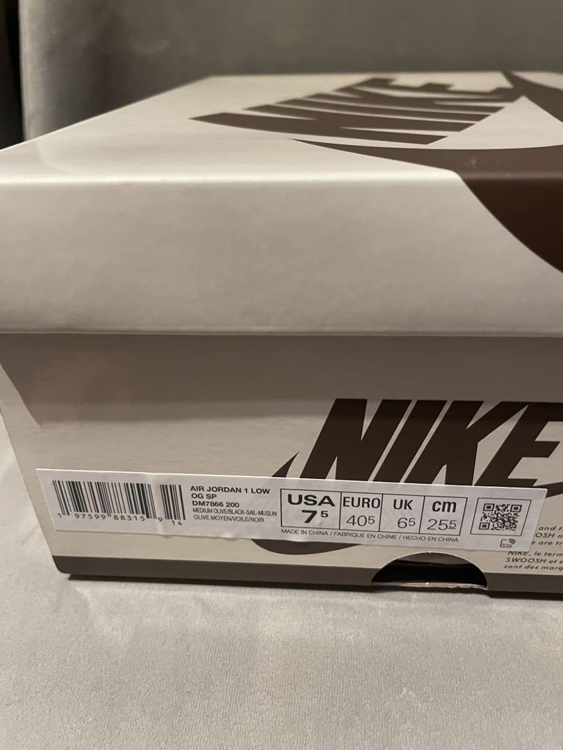 トラビィススコットエア ジョーダン 1 LOW OG Reverse Olive
