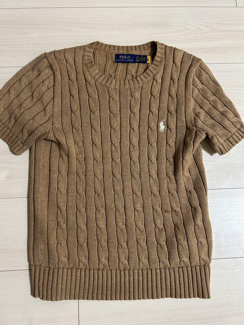 【極美品✨】ポロバイラルフローレン　半袖　サマーケーブルニット　S SLY ニット セーター 「再入荷」CABLE POLO KNIT TOPS ケーブル
