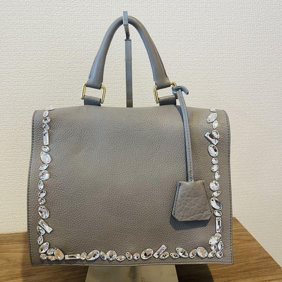 【美品】A.D.M.J クリスタル ハンドバッグ　ショルダーバッグ　2way