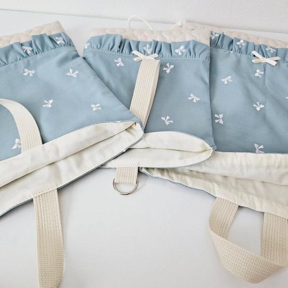 入学・入園3点セット♡刺繍リボン柄②♡レッスンバッグ・上履き入れ・ナップサック 入学・入園3点セット♡刺繍リボン柄⑥♡レッスンバッグ・上履き