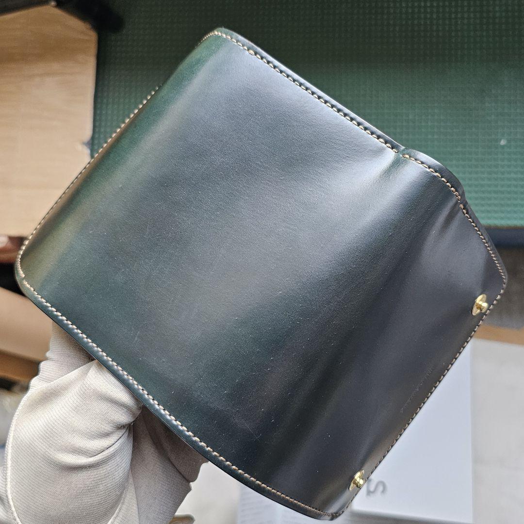 ワイルドスワンズ グリーン サドル シェルコードバン バーン Cordovan