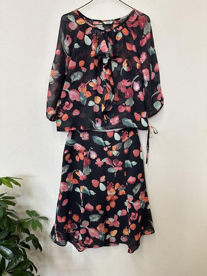 花柄シフォンセットアップセットアップ