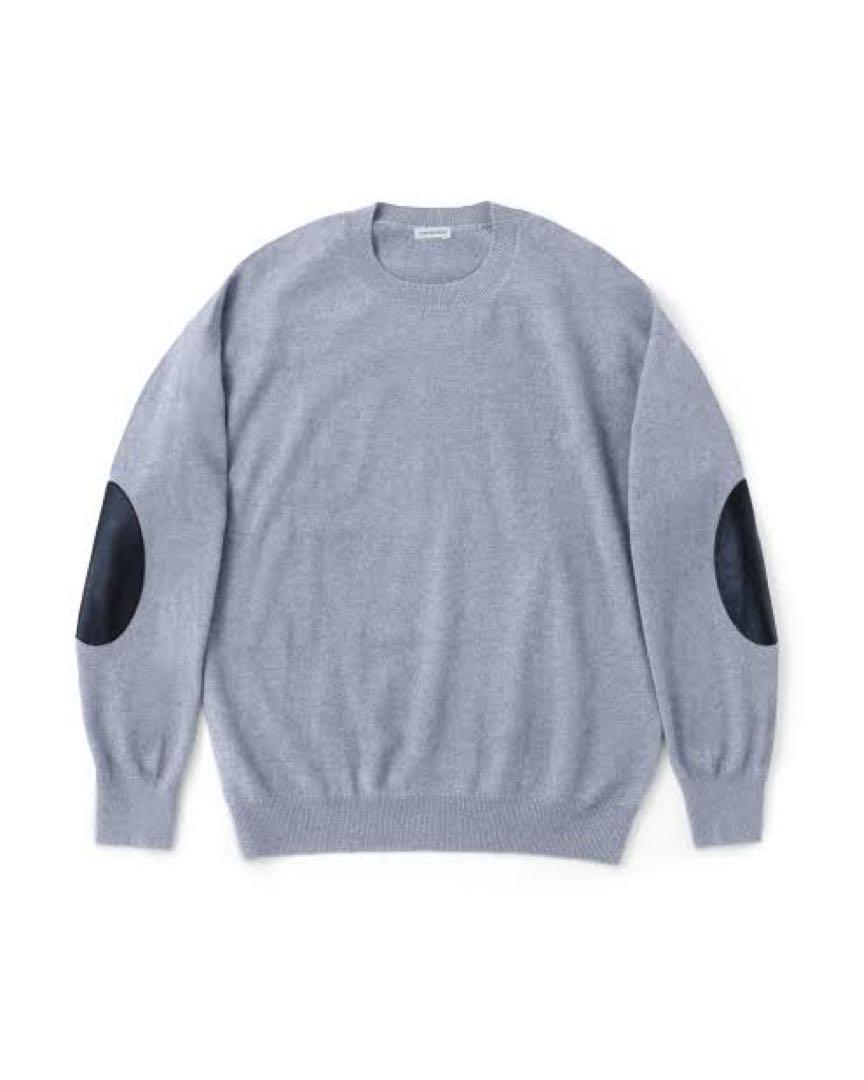 cash&barba モンゴリアンカシミヤエルボーパッチクルーネック 2 グレー